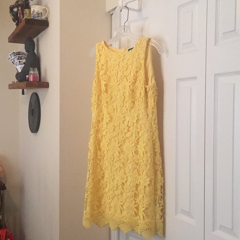 Yellow lace Ralph Lauren dress